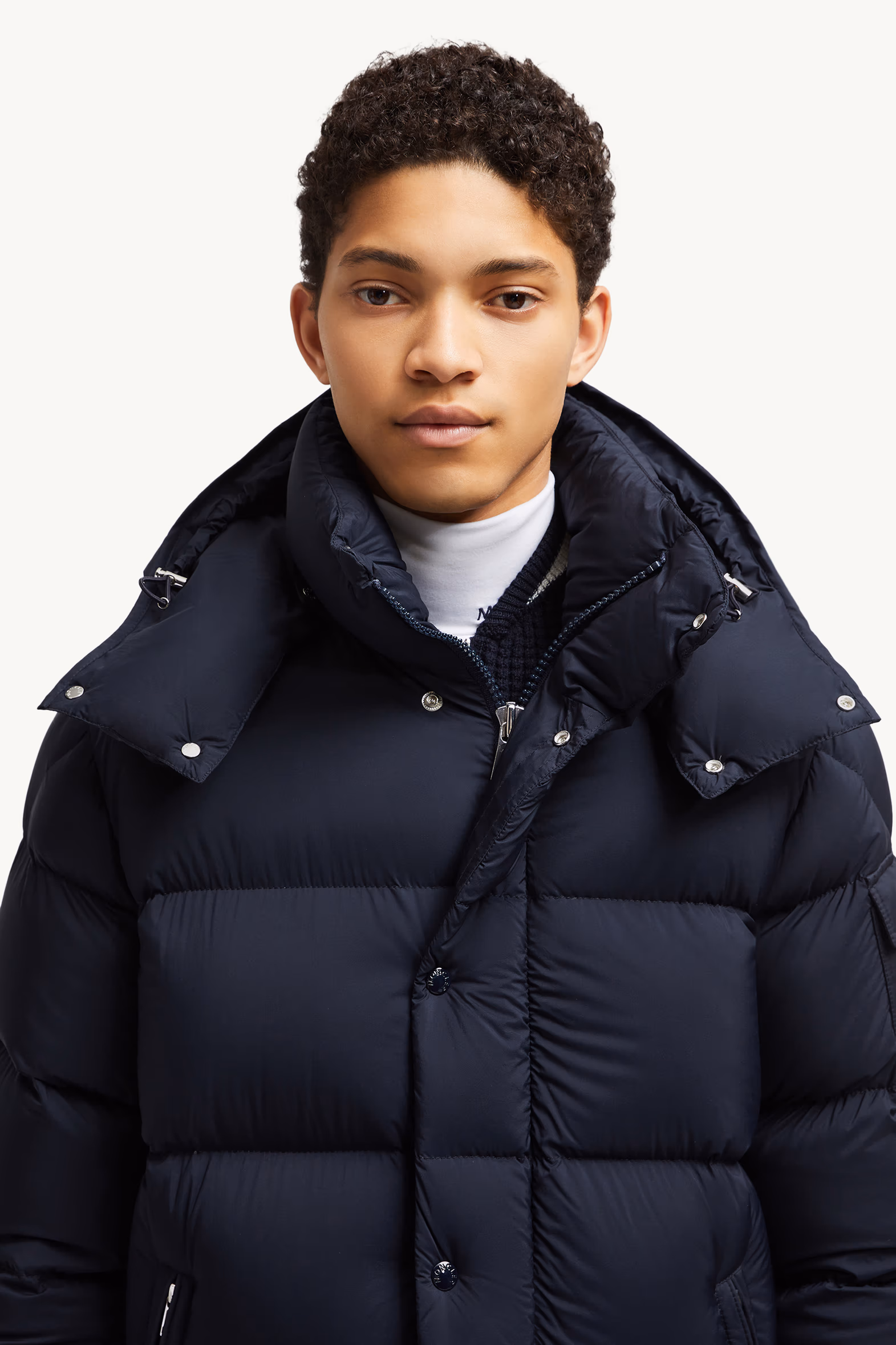 Doudoune longue Hanoverian à capuche Hommes Bleu Nuit Moncler 7